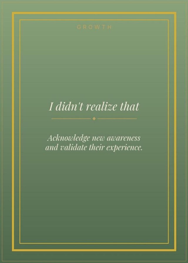 Growth card in sage green reading “I didn't realize that”